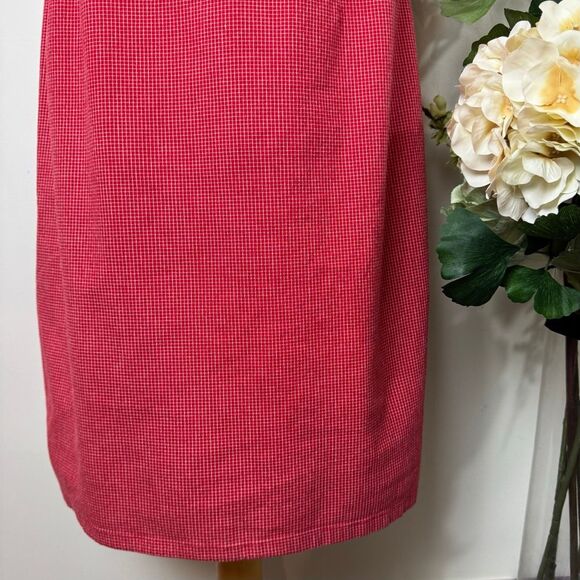Y2K Liz Claiborne Lizsport Red Micro-Gingham Sheath Dress | Size 10 - Picture 3 of 11